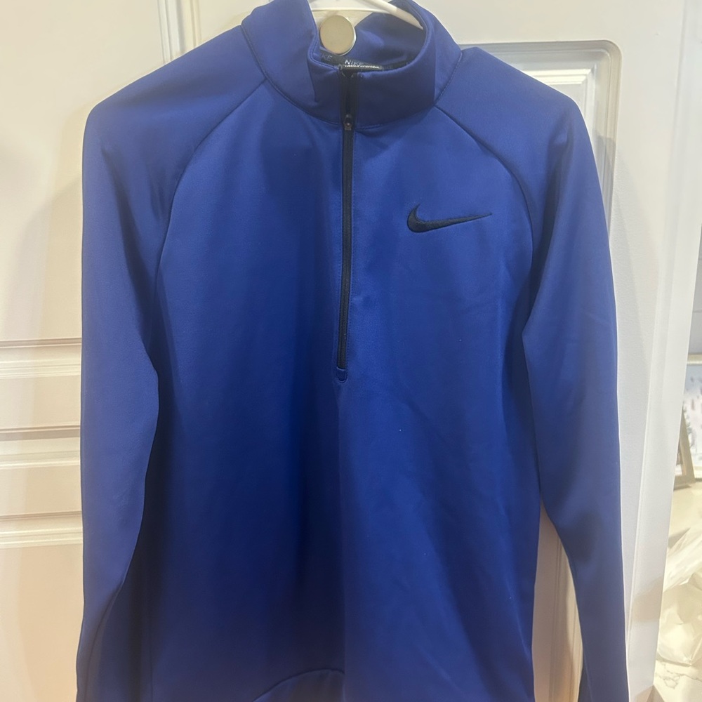 Nike Men's M Dri-Fit 1/4 Zip Performance Jacket in Royal Blue